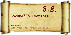 Barabás Evariszt névjegykártya